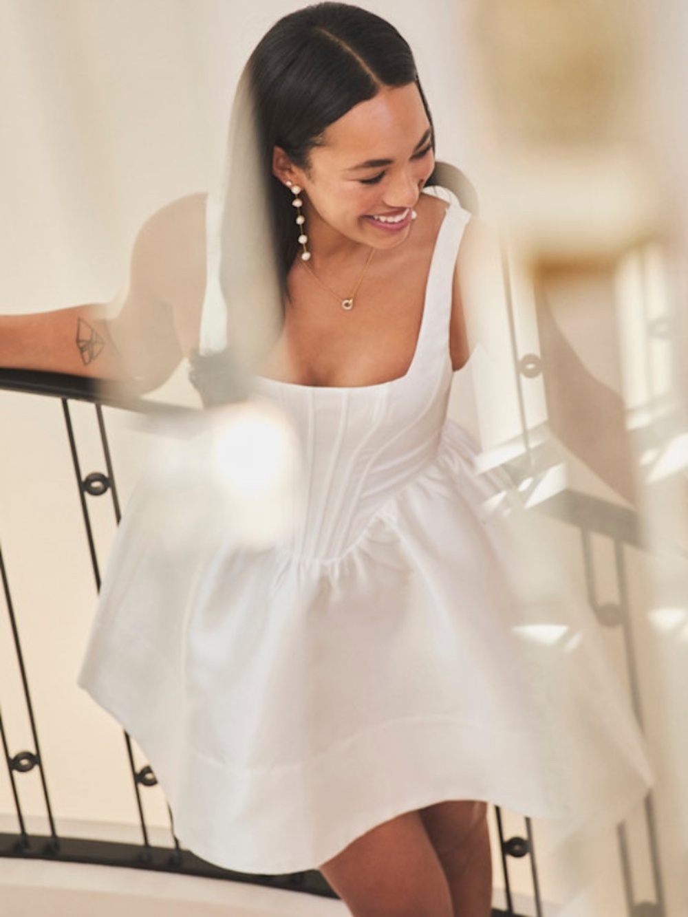 Lulus White Taffeta Corset Mini Dress - Bubbly Love Size XL (Runs Small)